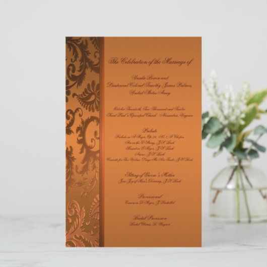 Beilage zum Hochzeitsprogramm (Seite 2 und 3) (Stehend Vorderseite)