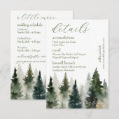 Beilagekarte |FOrest Pine Aquarell Begleitkarte (Vorne/Hinten)