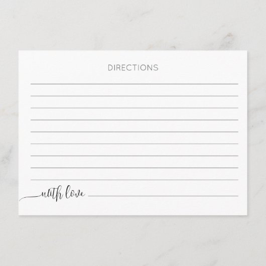 Beilagekarte Junggesellinnenabschied Rezept. Begleitkarte (Rückseite)