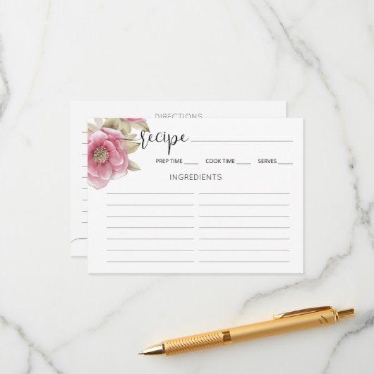 Beilagekarte Junggesellinnenabschied Rezept. Begleitkarte (Vorderseite/Rückseite Beispiel)