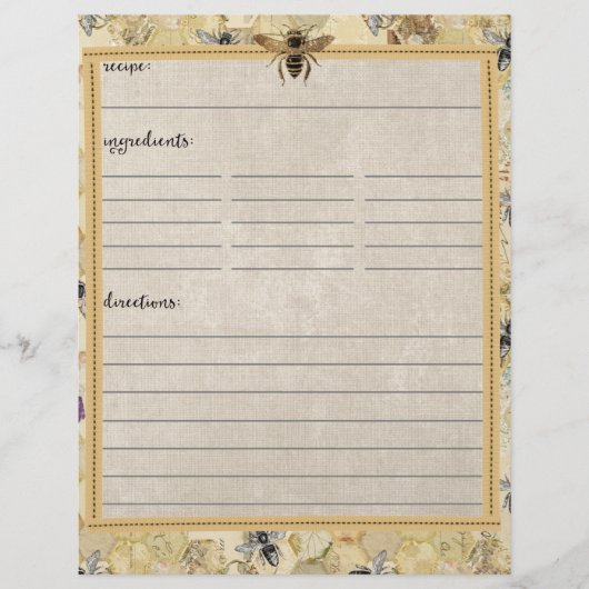 Beilagen für Vintage Bienenpflanzenzucht (Vorderseite)