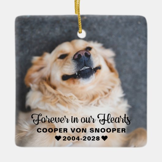 Beileid 2 Foto zur Erinnerung von Haustieren Keramikornament (Vorderseite)