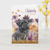 Beileid Affenpinscher Hund Wildblume Meadow Karte (Gelbe Blume)