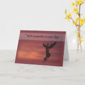 Beileid Angel Sunset, religiös Karte (Gelbe Blume)
