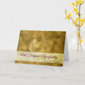 Beileid anstelle von Blume mit Palmfronten Karte (Gelbe Blume)