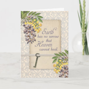 Beileid Antike Wisteria-Blumen-Grußkarte Karte