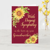 Beileid Aquarellblume Sonnenblumen Burdundy Karte (Gelbe Blume)