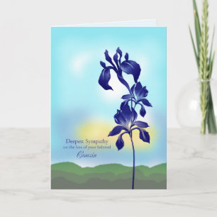 Beileid auf Verlust des Cousins, violette Blumen Karte