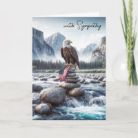 Beileid Bald Adler mit Fahne auf einem Cairn