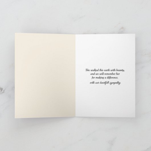 Beileid Beach Footprints Karte (Innenseite)