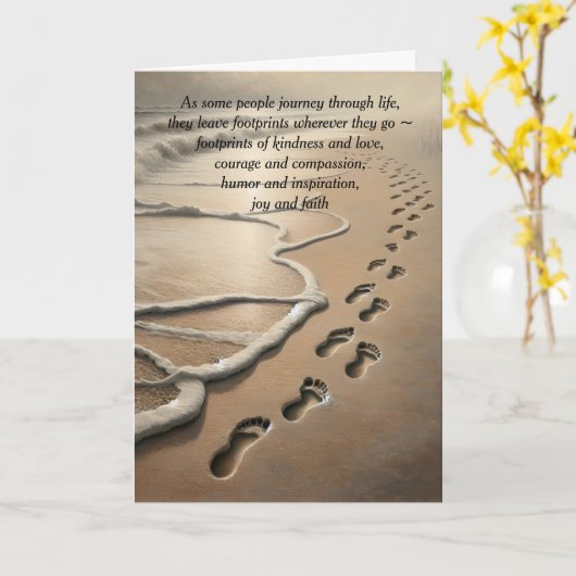 Beileid Beach Footprints Karte (Gelbe Blume)