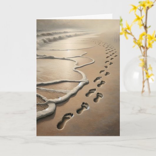 Beileid Beach Footprints Karte (Gelbe Blume)
