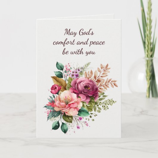 Beileid Beautiful Bouquet Blume Karte (Vorderseite)