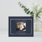 Beileid Beerdigung blau Foto Dankeschön Karte (Stehend Vorderseite)