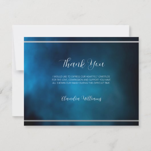 Beileid Beerdigung Blau Himmel Foto Dankeschön Kar (Rückseite)