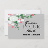 Beileid Beerdigung Blume DANKEN SIE Notiz Nachrich Dankeskarte (Rückseite)