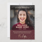 Beileid Beerdigung Burgund Vielen Dank, dass Sie F Einladung (Vorderseite)