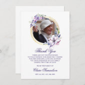 Beileid Beerdigung DANK IHNEN Aquarellfarbenes FOT Dankeskarte (Vorne/Hinten)