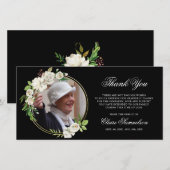 Beileid Beerdigung DANK IHNEN Aquarellfarbenes FOT Dankeskarte (Vorne/Hinten)