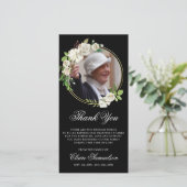 Beileid Beerdigung DANK IHNEN Aquarellfarbenes FOT Dankeskarte (Stehend Vorderseite)