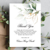 Beileid Beerdigung DANK IHNEN Aquarellgrüne Dankeskarte