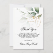 Beileid Beerdigung DANK IHNEN Botanisches Grünes F Dankeskarte (Vorderseite)