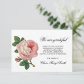 Beileid Beerdigung DANK IHNEN Vintage Rose Blumenk Dankeskarte (Stehend Vorderseite)