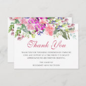 Beileid Beerdigung Dankeschön Cards floral Dankeskarte (Vorne/Hinten)