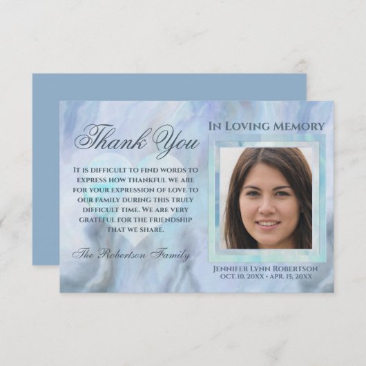 Beileid Beerdigung Foto DANK IHNEN mit Herz (Vorne/Hinten)