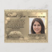 Beileid Beerdigung Foto DANK IHNEN mit Herz Postkarte (Vorderseite)