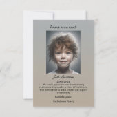 Beileid Beerdigung Foto Danke Karte (Rückseite)