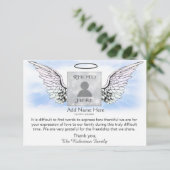 Beileid Beerdigung Foto Danke mit Angel Wings (Stehend Vorderseite)