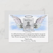 Beileid Beerdigung Foto Danke mit Angel Wings (Vorne/Hinten)