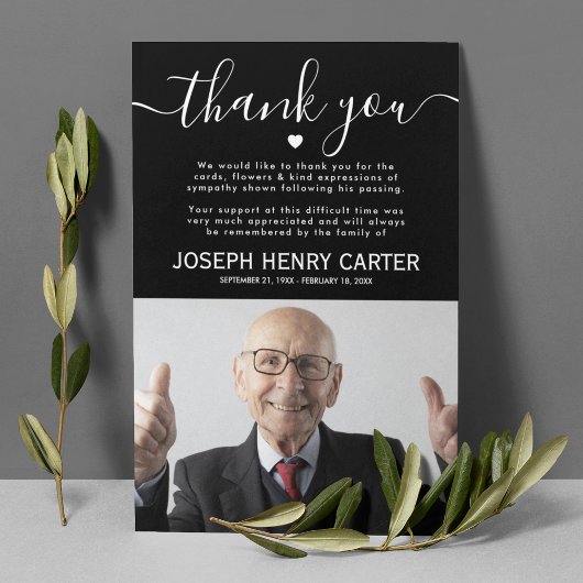 Beileid Beerdigung Foto Dankeskarte