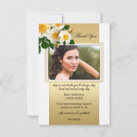 Beileid Beerdigung Foto Vielen Dank Karten (Vorderseite)