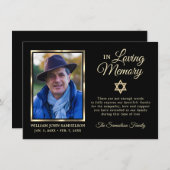 Beileid Beerdigung Gedächtnis DANK SIE Star David Dankeskarte (Vorne/Hinten)