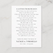 Beileid Beerdigung Gedenkkarte Foto Gebet Karte (Rückseite)