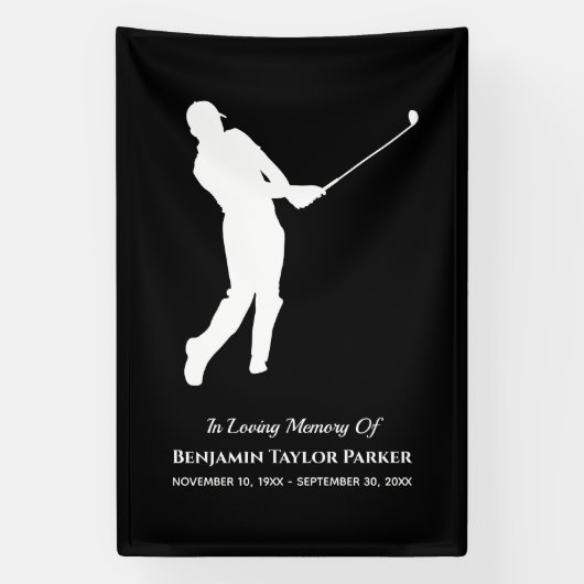 Beileid Beerdigung Gedenkstätte Golfspieler Banner (Vertikal)