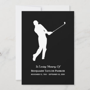 Beileid Beerdigung Gedenkstätte Golfspieler Dankeskarte
