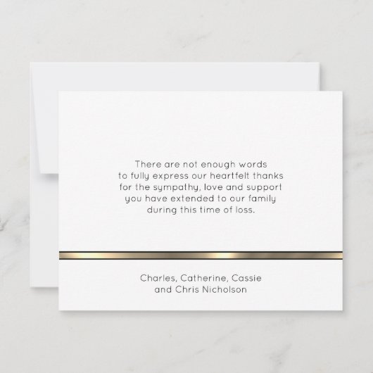 Beileid-Beerdigung Gedenkstein Danke Gold Black (Rückseite)