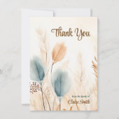 Beileid Beerdigung Pampas Grass Beige Blue FOTO Karte (Vorderseite)