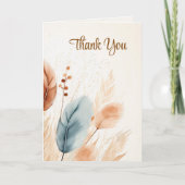 Beileid Beerdigung Pampas Grass Boho Beige FOTO Dankeskarte (Vorderseite)