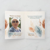 Beileid Beerdigung Pampas Grass Boho Beige FOTO Dankeskarte (Innenseite)