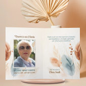 Beileid Beerdigung Pampas Grass Boho Beige FOTO Dankeskarte