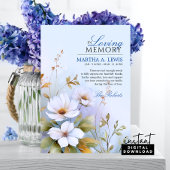 Beileid Beerdigung White Wildblumen Blue Danke Karte