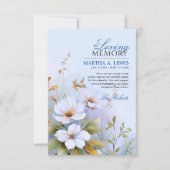 Beileid Beerdigung White Wildblumen Blue Danke Karte (Vorderseite)