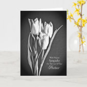 Beileid bei Verlust des Partners. Karte (Gelbe Blume)