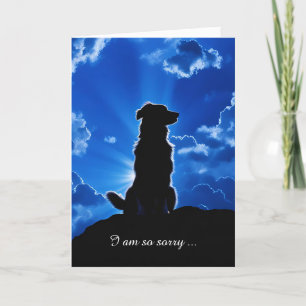 Beileid Beileid mit Hund in den Wolken Karte