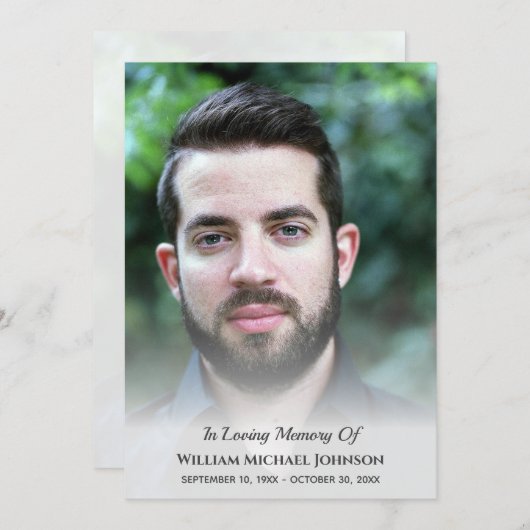 Beileid Bereavement Beerdigung Gedenkstätte Custom Einladung (Vorne/Hinten)