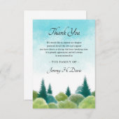 Beileid Bereavement Beerdigung Wasserfarbenwald Dankeskarte (Vorne/Hinten)